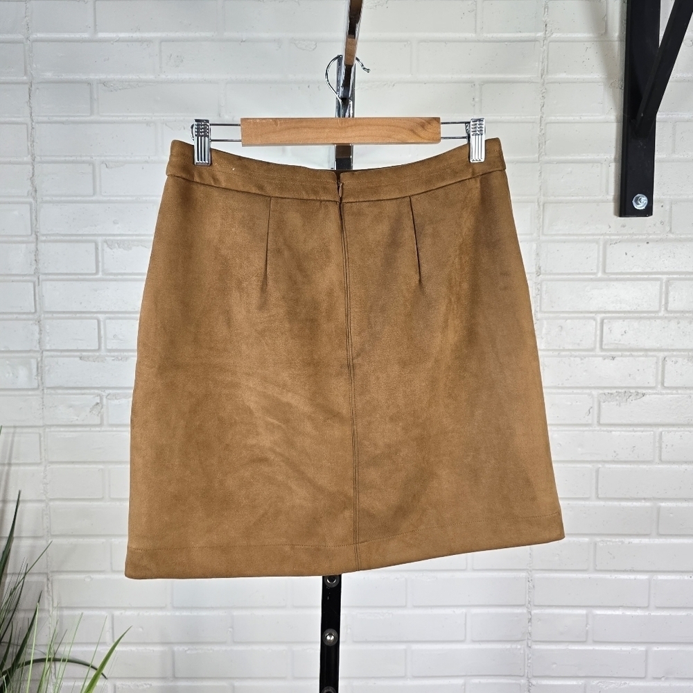 NWT Loft Tan Soft Shell Faux Suede Skirt Size 8 - Picture 7 of 8